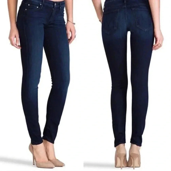 Mother Jeans The Looker The Missing Hour Dark Wash Skinny Jeans Size 25 - Picture 2 of 9